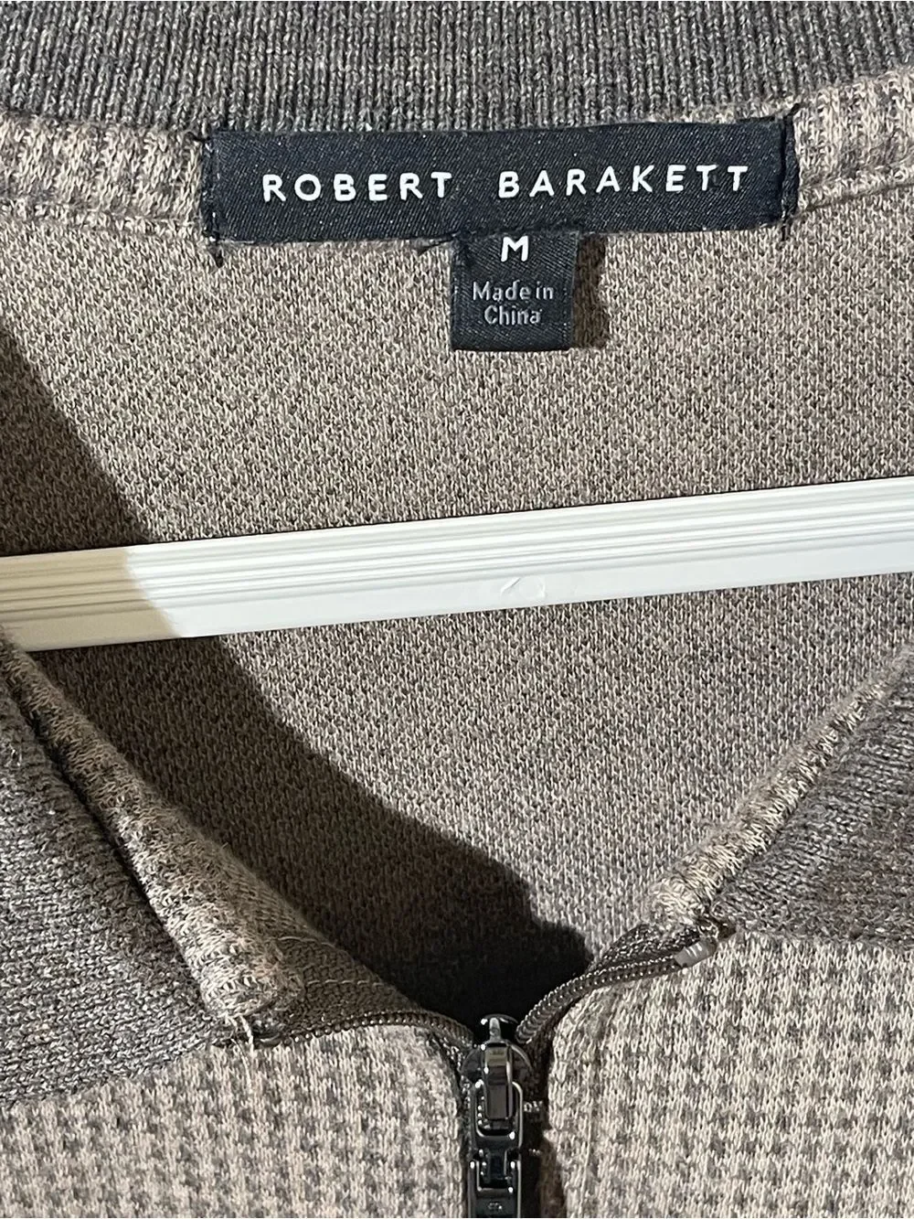 Robert Barakett Men's Long Sleeve Polo Sweater in Taupe